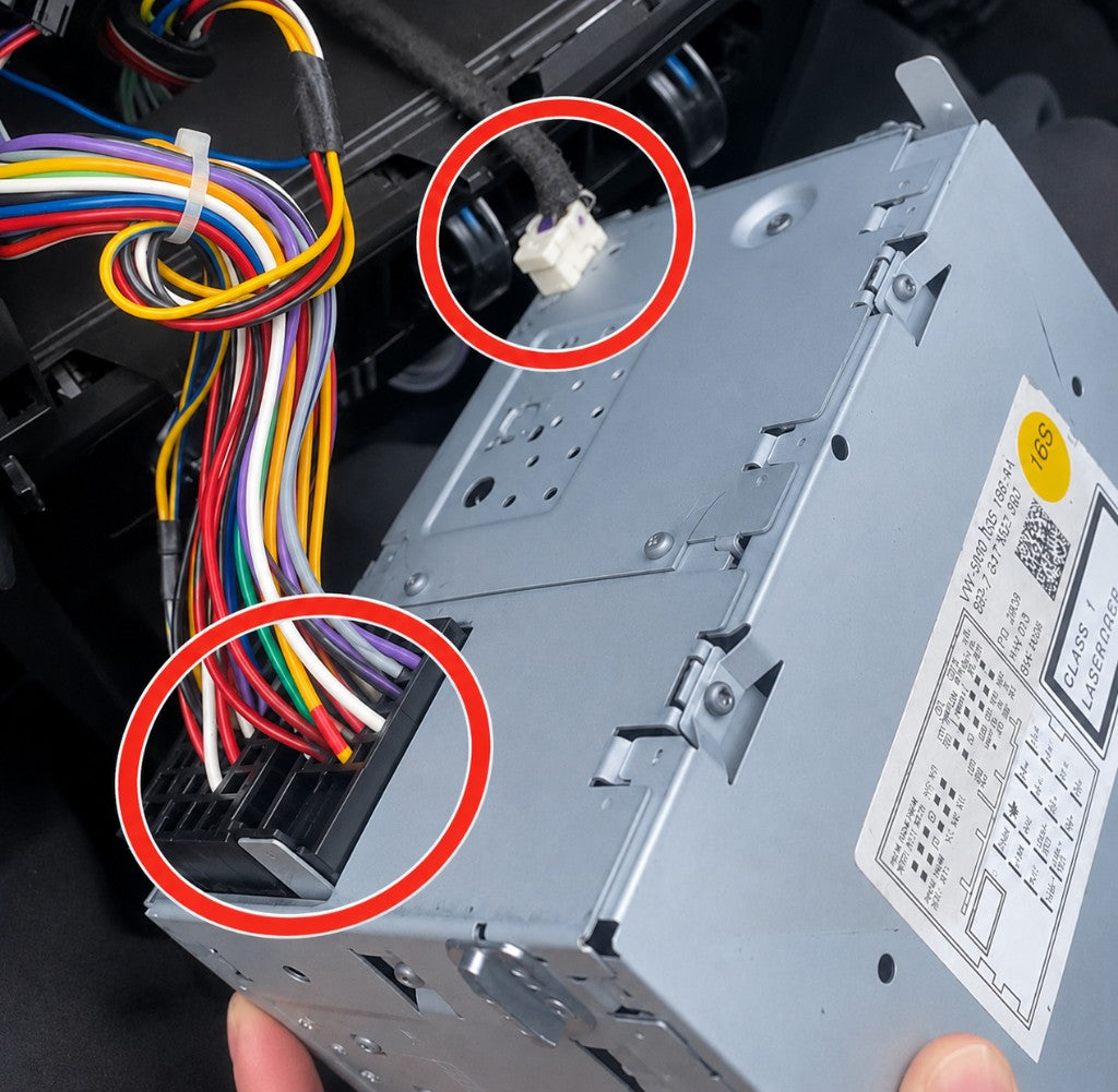 Step 3: Disconnect and plug in new harness
