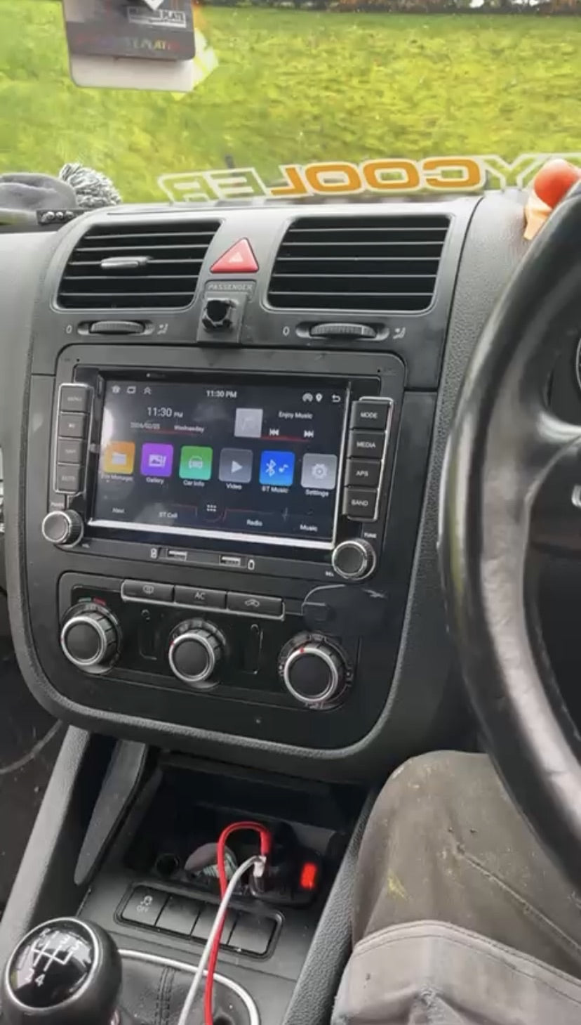 7-inch CarPlay unit installed in a VW Jetta