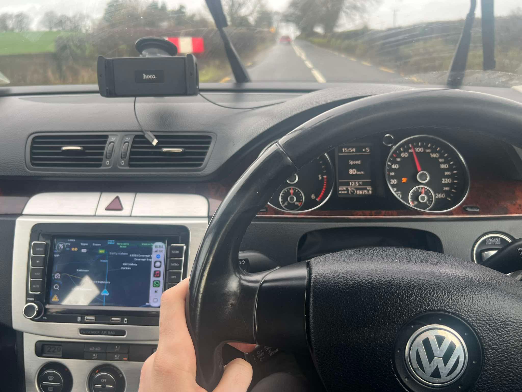 7-inch CarPlay unit installed in a VW Passat